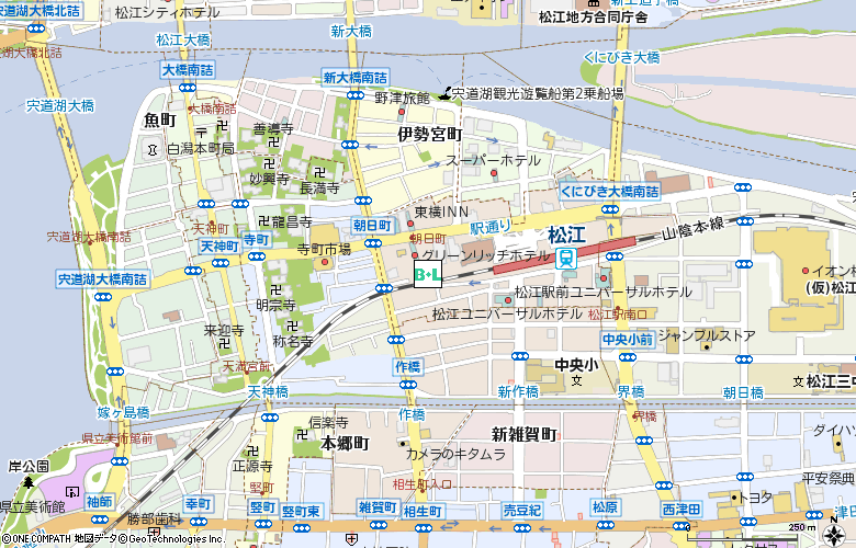 眼鏡市場　シャミネ松江(00810)付近の地図